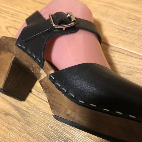 Lotta from Stockholm Mary Jane black Buckle Clogs, 7.5