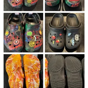 Marvel Kids Crocs - Black and Multicolor