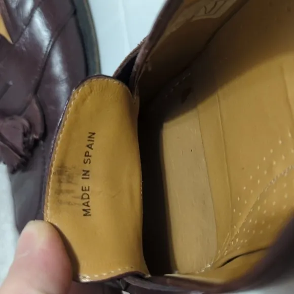 Massimo Emporio Brown Maroon Leather Tassel Loafers Size EU42 US9