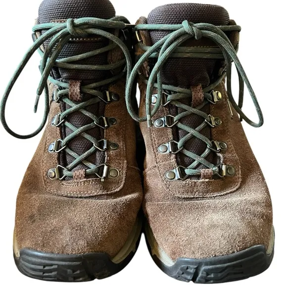 Merrell Men Erie Mid Waterproof Hiking Boots Size 9.5 Brown Suede Earth J033689