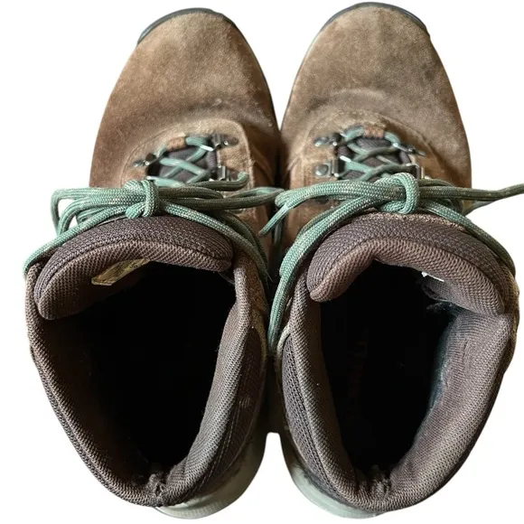 Merrell Men Erie Mid Waterproof Hiking Boots Size 9.5 Brown Suede Earth J033689