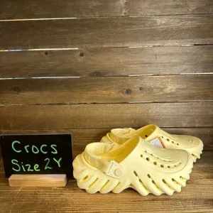 New NWT Big Kids Crocs Echo Yellow‎ Comfort Clogs Sandals Shoes Size 2 Y
