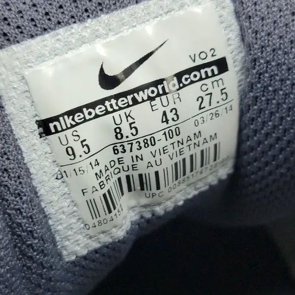 Nike Mens Shoes Size 9.5 Air Ring Leader Low Grey White Black Athletic Sneakers