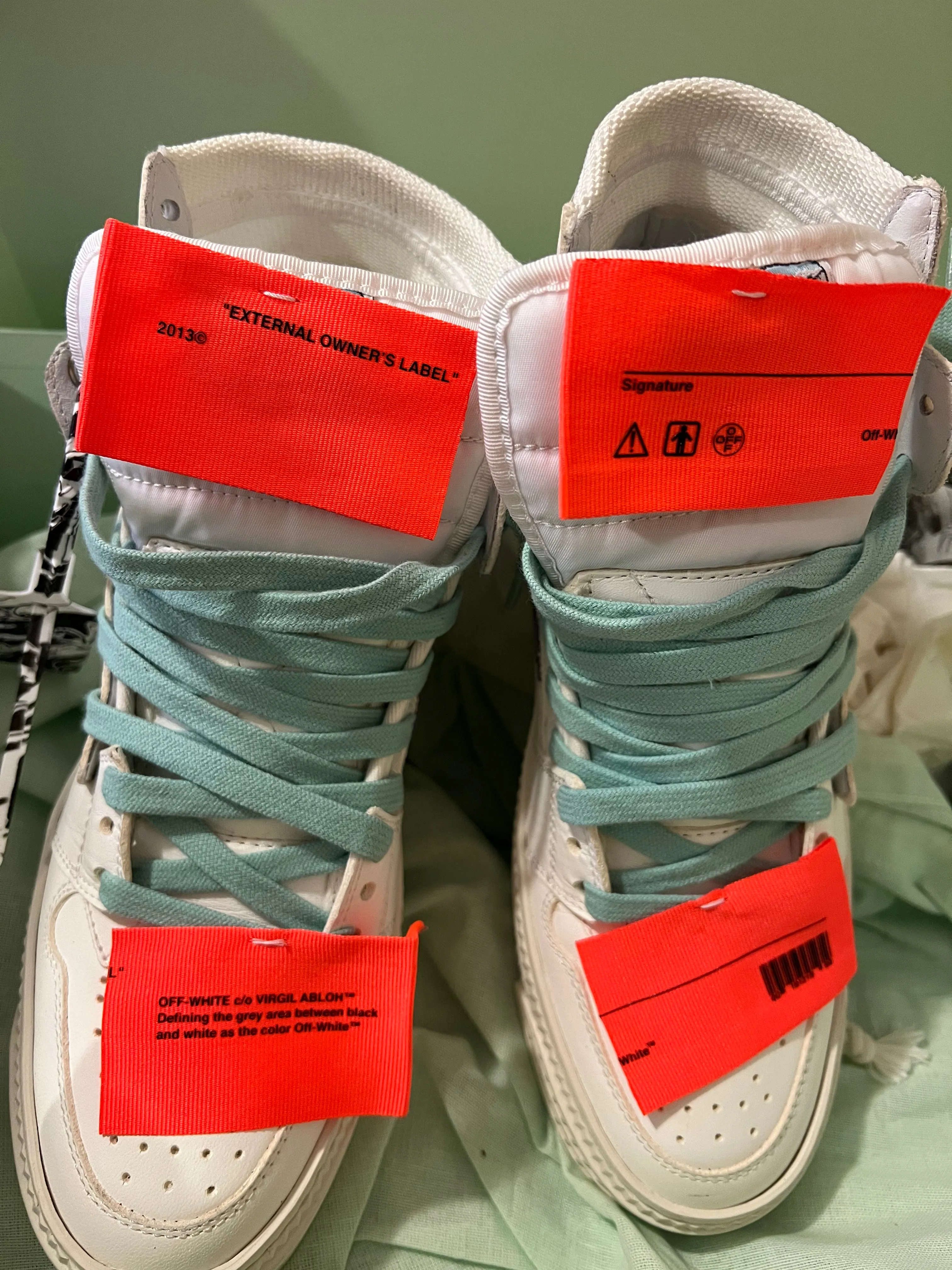 OFF-WHITE 3.0 COURT LEATHER HIGH-TOP SNEAKERS