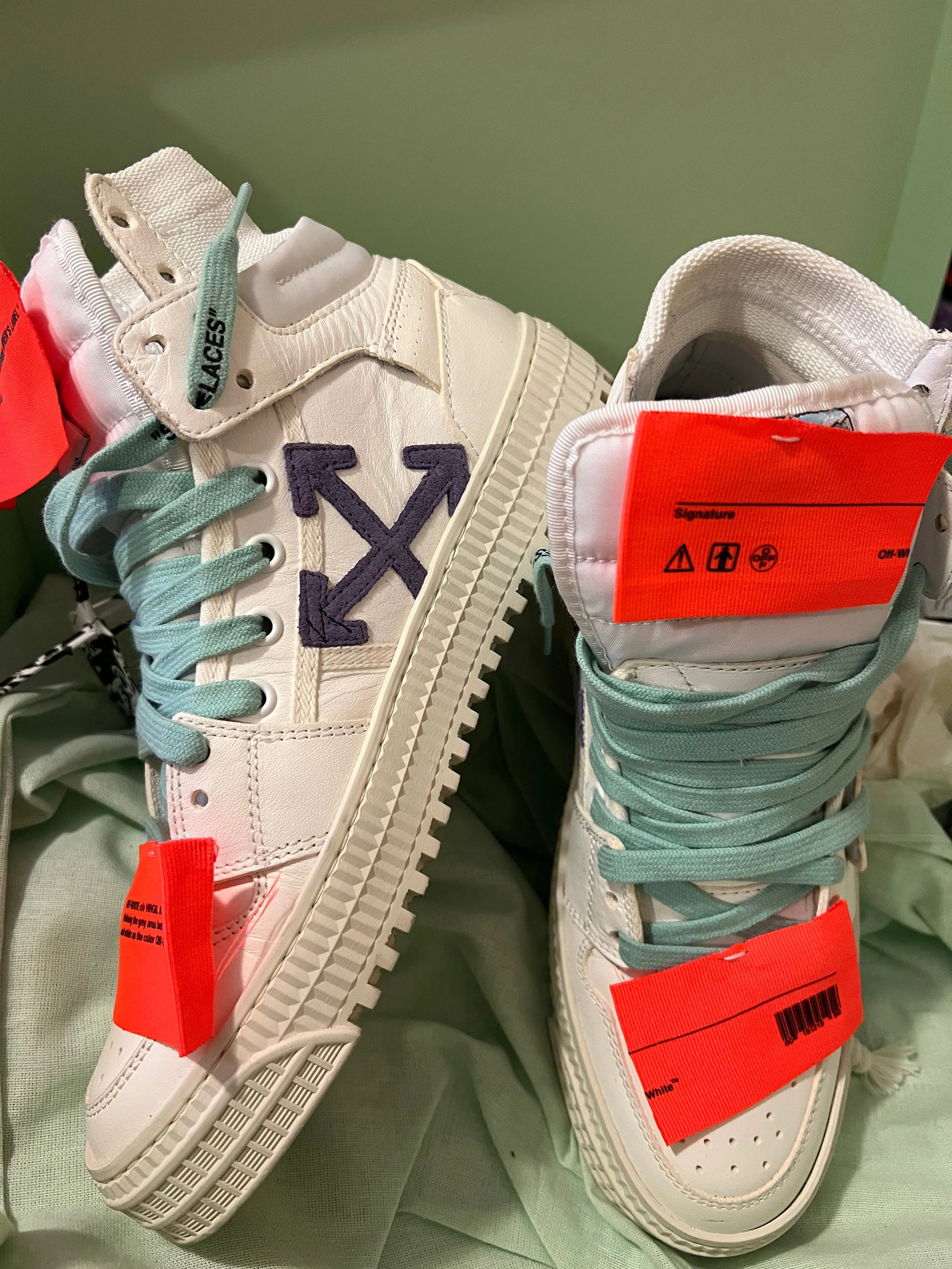 OFF-WHITE 3.0 COURT LEATHER HIGH-TOP SNEAKERS