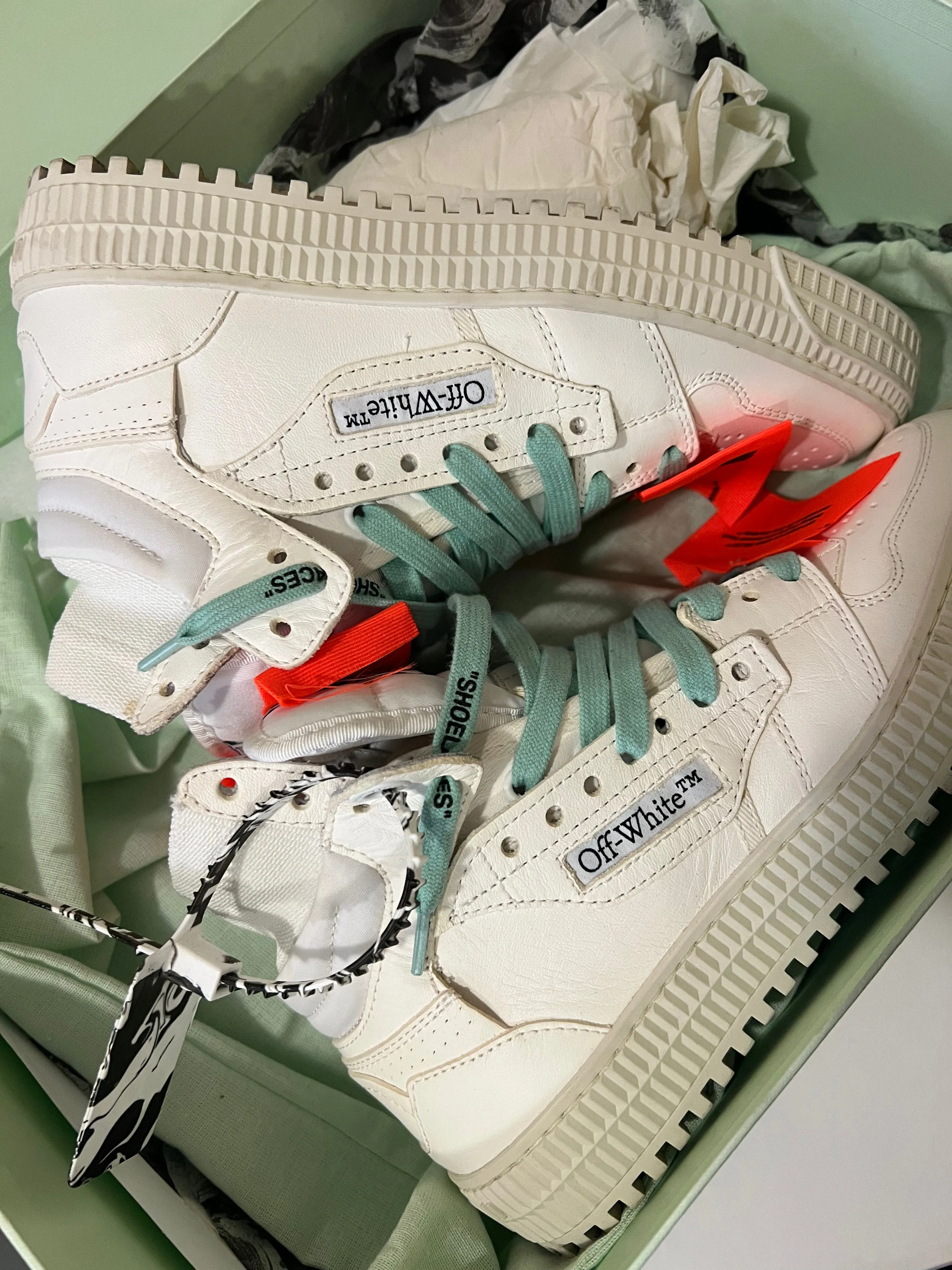 OFF-WHITE 3.0 COURT LEATHER HIGH-TOP SNEAKERS
