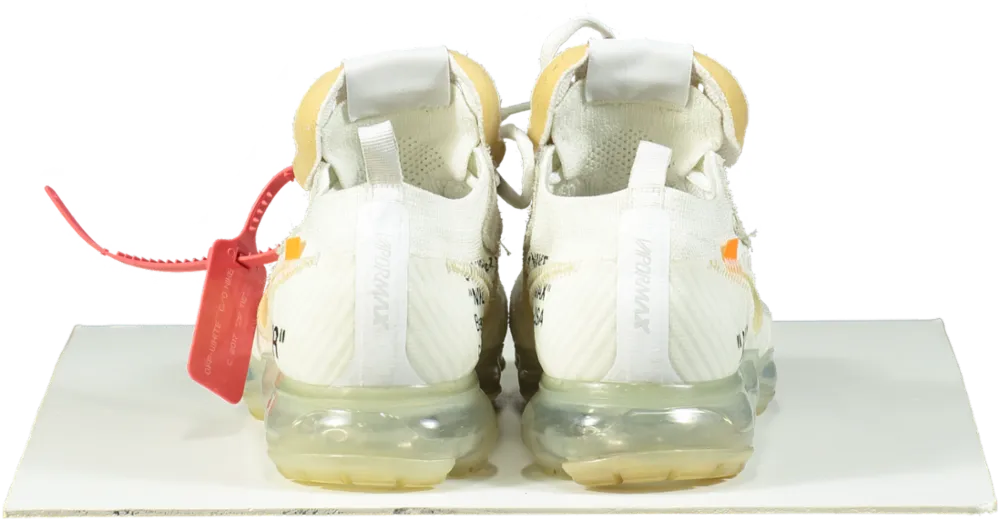 Off-White x Nike White Knit Fabric and Suede Air Vapor Max Trainers UK 7