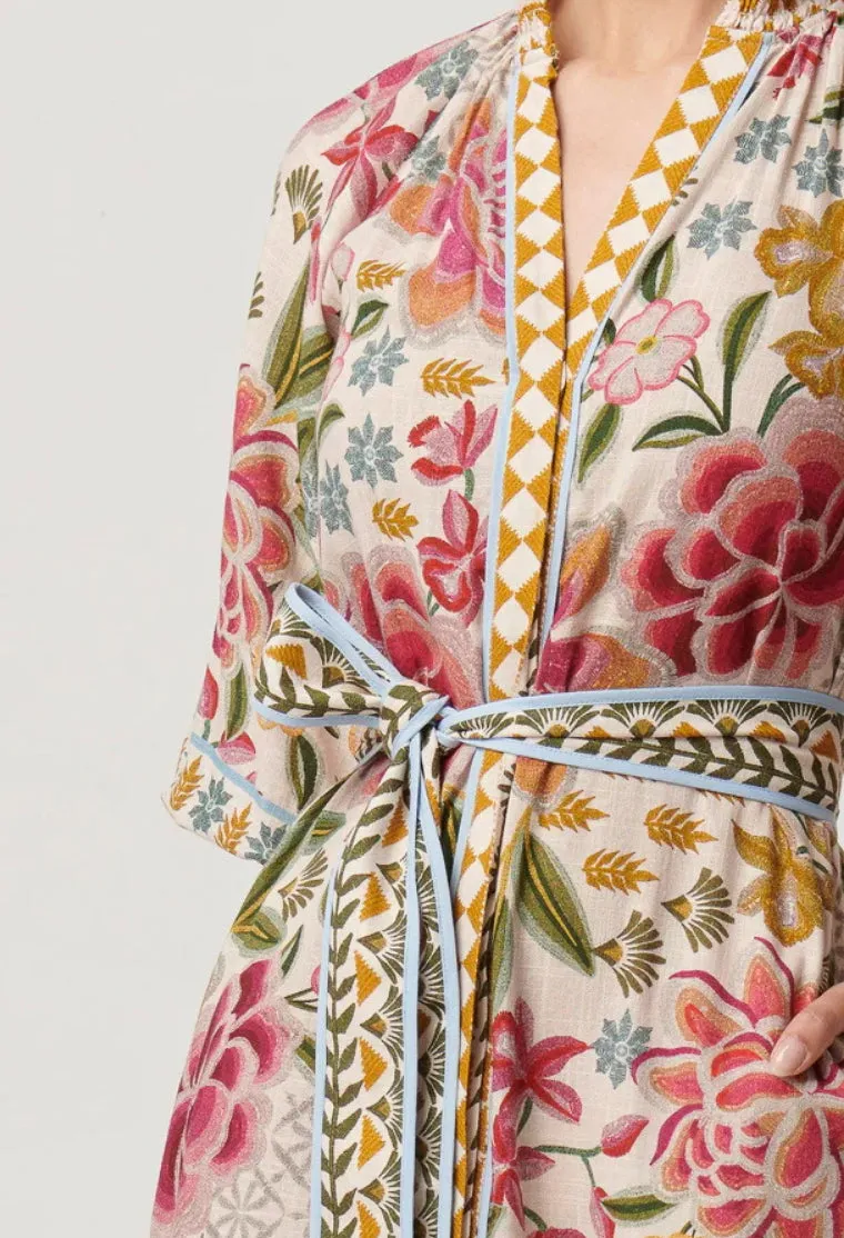 Once Was - Carmen Viscose Linen Maxi Dress - Azalea Fields
