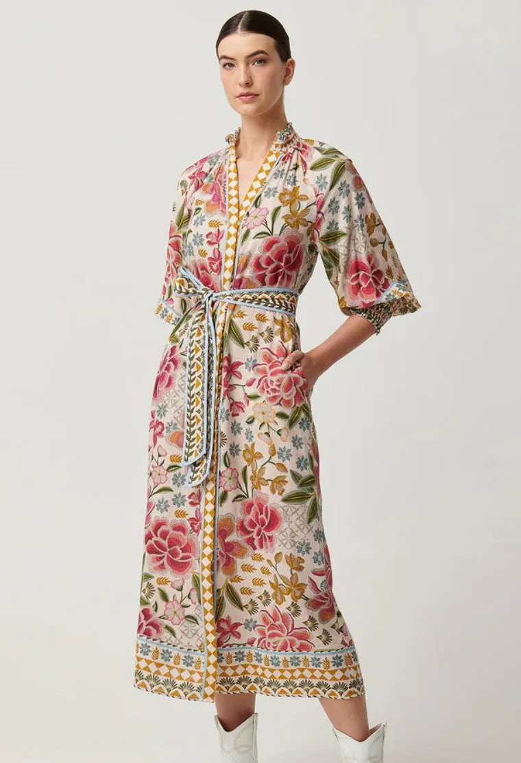 Once Was - Carmen Viscose Linen Maxi Dress - Azalea Fields