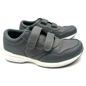 PROPET Men's 7.5 M Gray LifeWalker Orthopedic Diabetic Leather Sneakers Shoes
