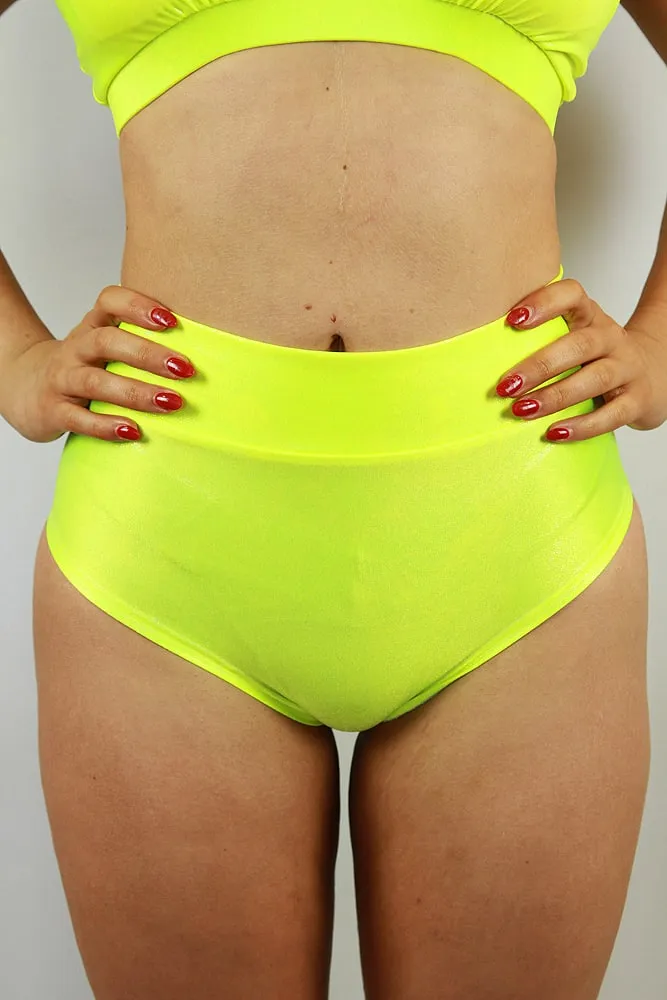 Rarr Mid Waisted Brazil Scrunchie Bum Shorts - Purple Sparkle