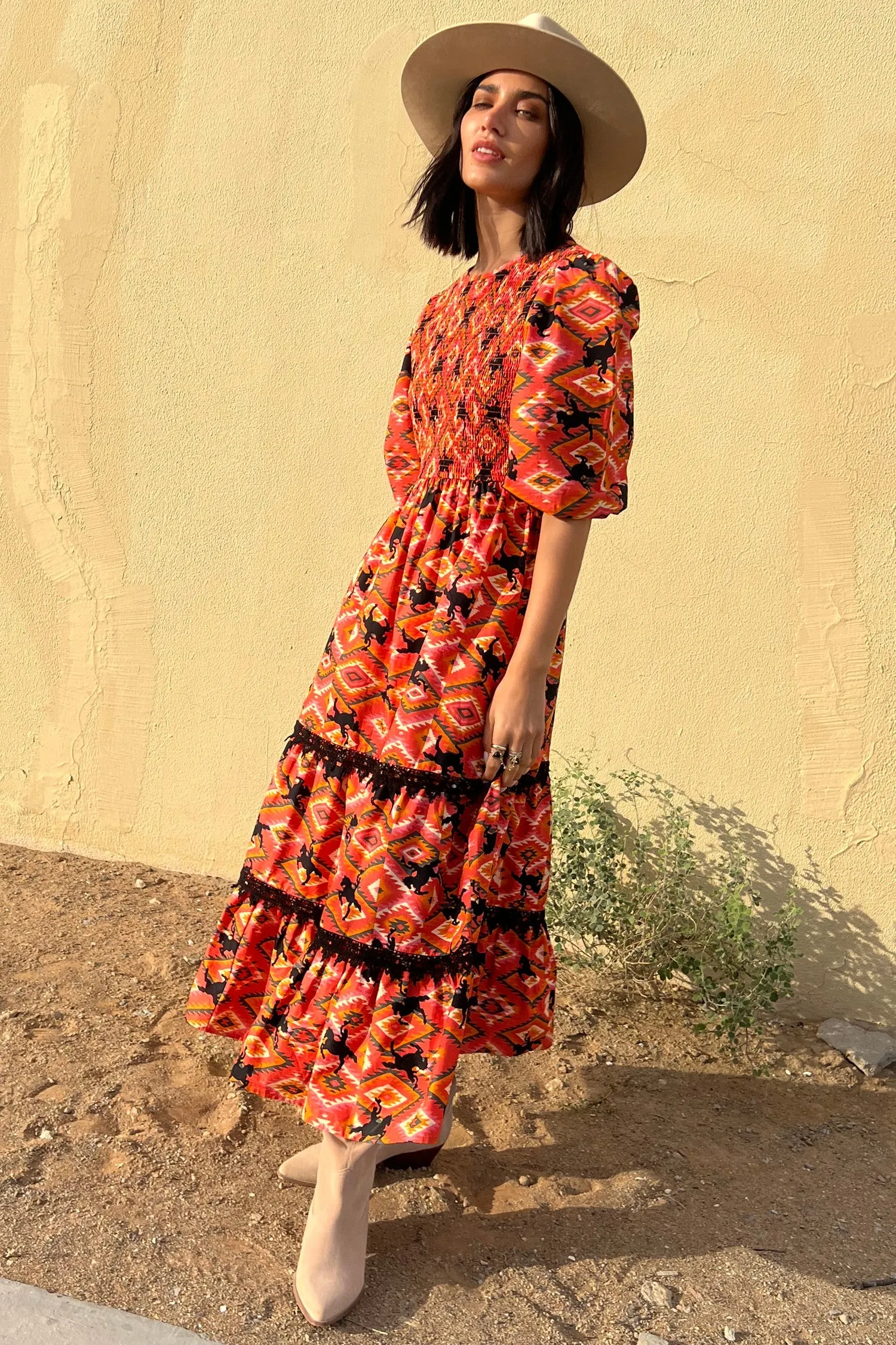 Red Rodeo Midi Dress