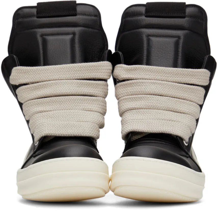 RICK OWENS Black Jumbo Laces Geobasket Sneakers