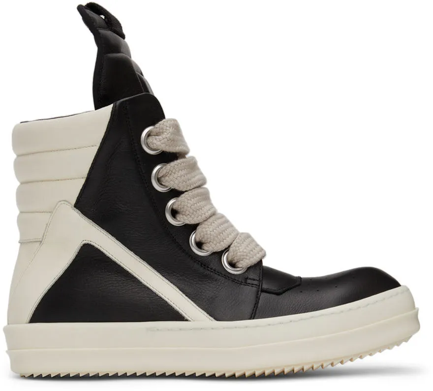 RICK OWENS Black Jumbo Laces Geobasket Sneakers