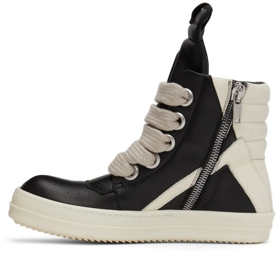 RICK OWENS Black Jumbo Laces Geobasket Sneakers