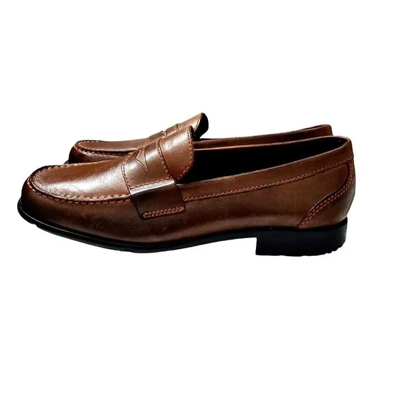 Rockport Loafers Walkability Size 10 M Brown Leather Slip On