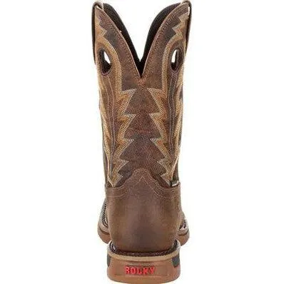 Rocky Men's Long Range 11" Square Toe WP Western Boot -Brown- RKW0278