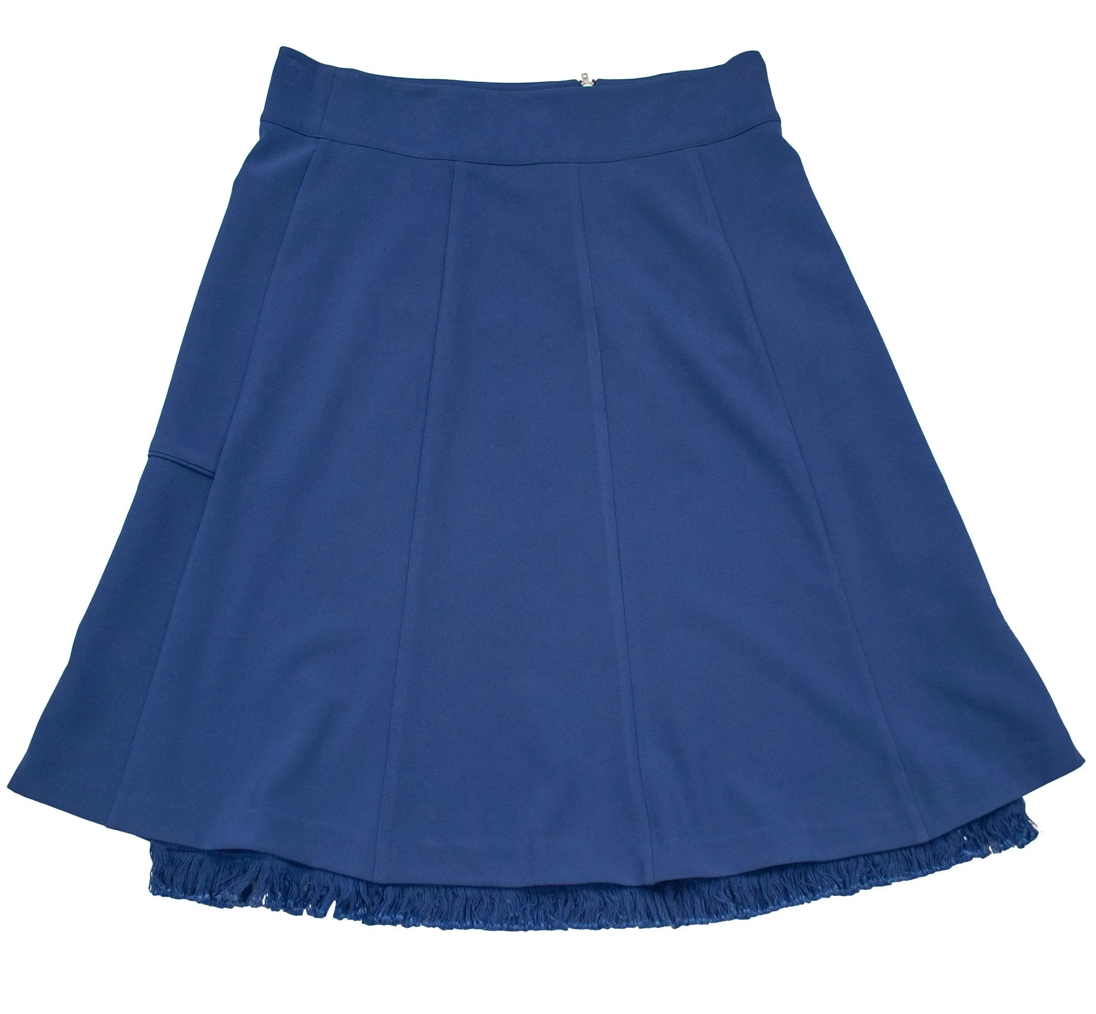 Royal Blue Skirt With Blue Hem Fringes