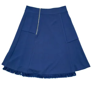 Royal Blue Skirt With Blue Hem Fringes
