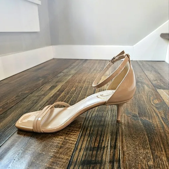Sam Edelman Nude Kitten Heel  Sandals. Size 7.