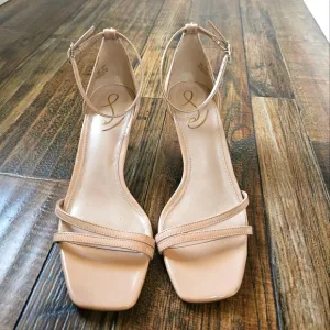 Sam Edelman Nude Kitten Heel  Sandals. Size 7.