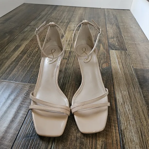 Sam Edelman Nude Kitten Heel  Sandals. Size 7.