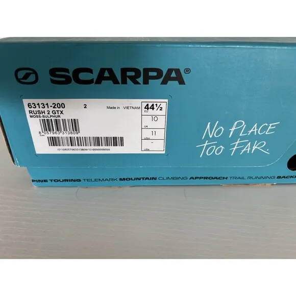 SCARPA Men's Rush 2 GTX Waterproof Gore-Tex  Hiking Boots- Sz 11 M