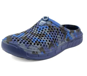SHANTO Mens Camo Clogs in Navy