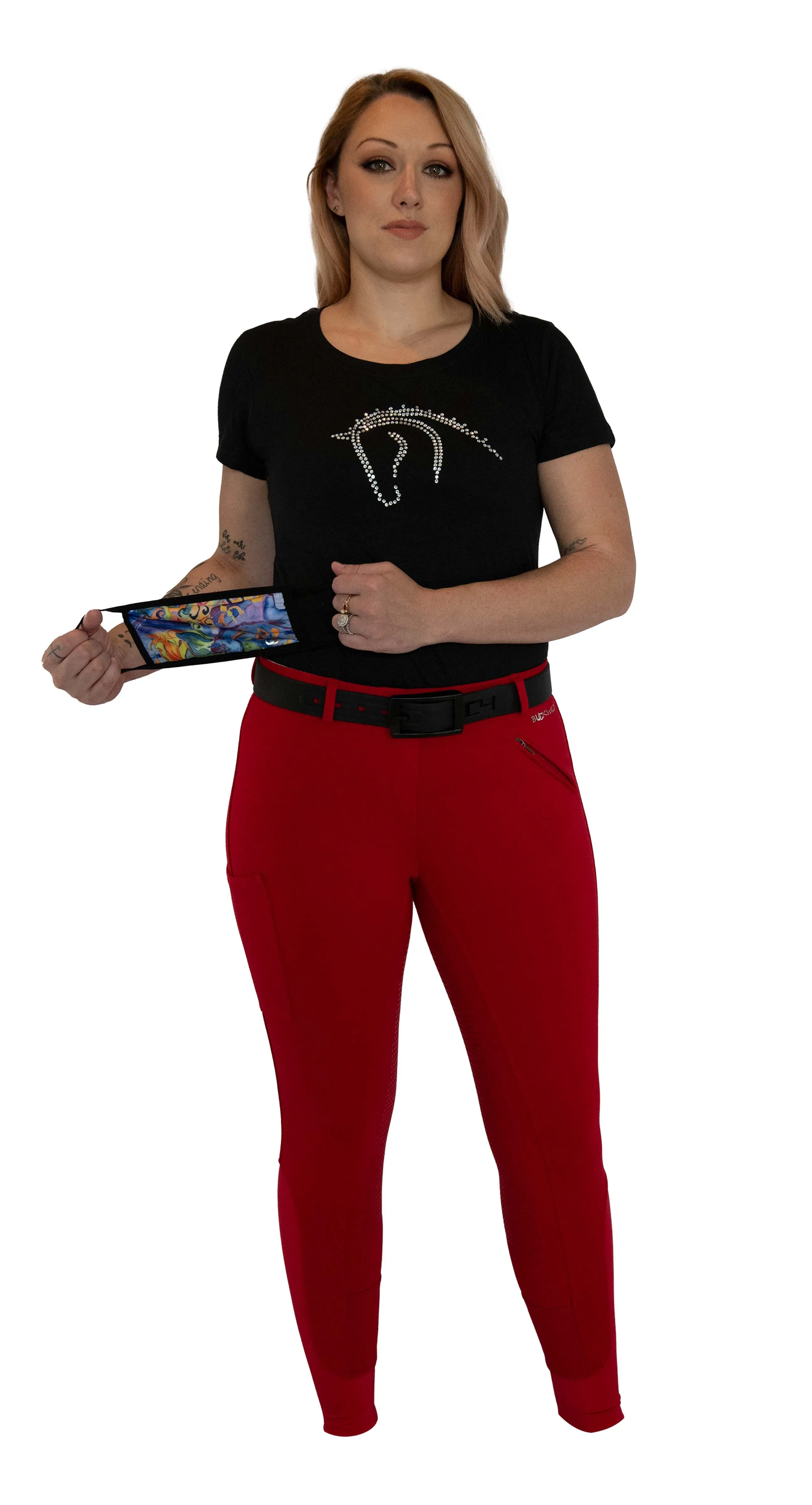 Signature Mid-Waist Winter Breech | Red   Red | Side Phone Pocket