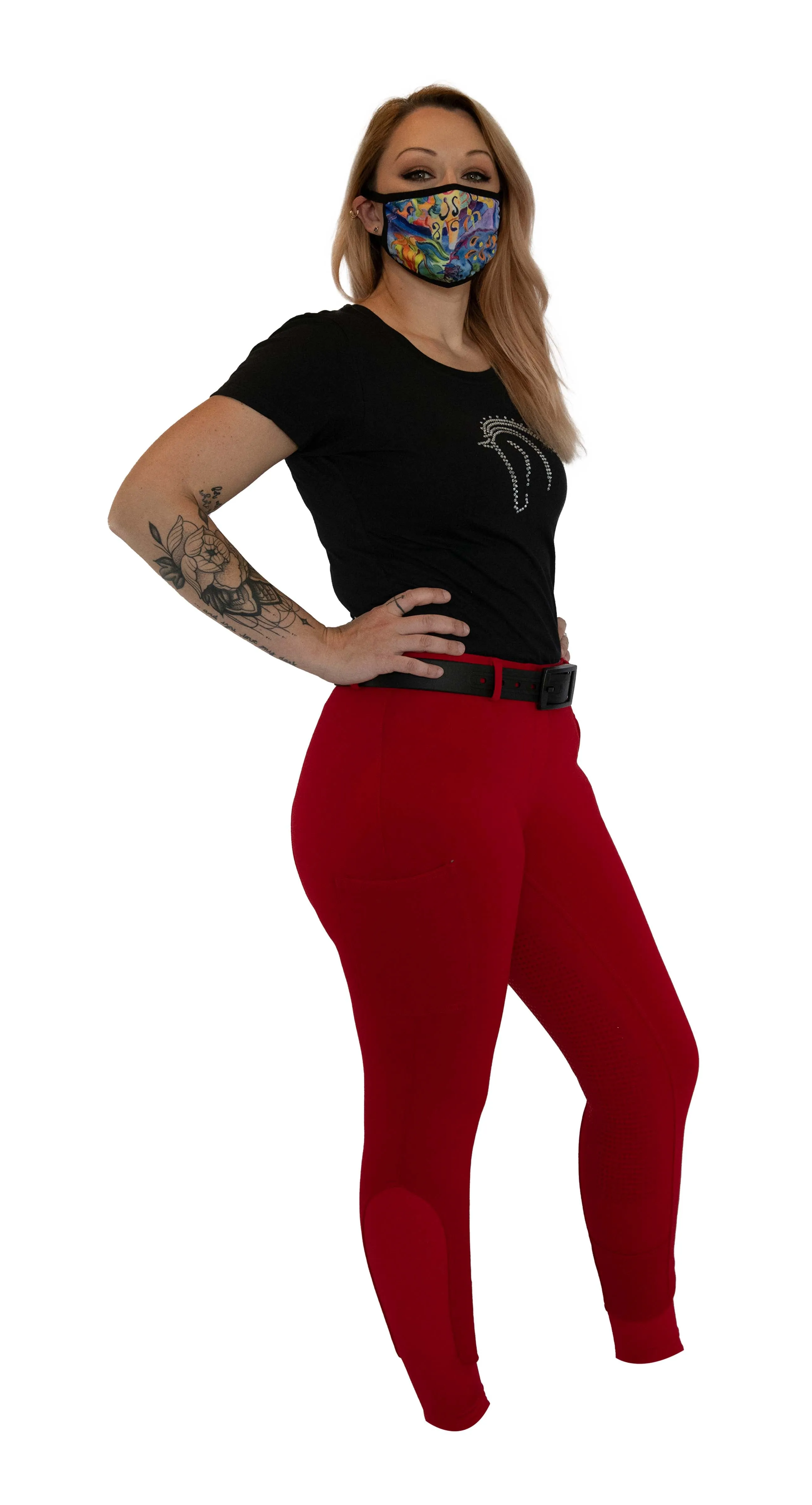 Signature Mid-Waist Winter Breech | Red   Red | Side Phone Pocket