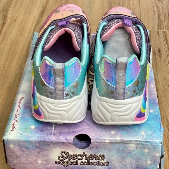 Skechers Little Girls S-Lights: Unicorn Dreams Stay-Put Casual Sneakers Sz 3