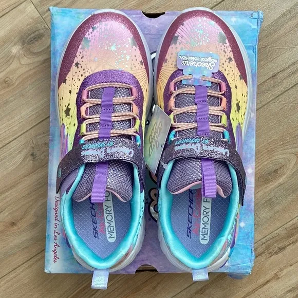 Skechers Little Girls S-Lights: Unicorn Dreams Stay-Put Casual Sneakers Sz 3