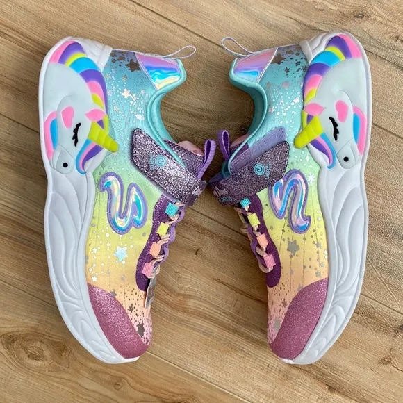 Skechers Little Girls S-Lights: Unicorn Dreams Stay-Put Casual Sneakers Sz 3