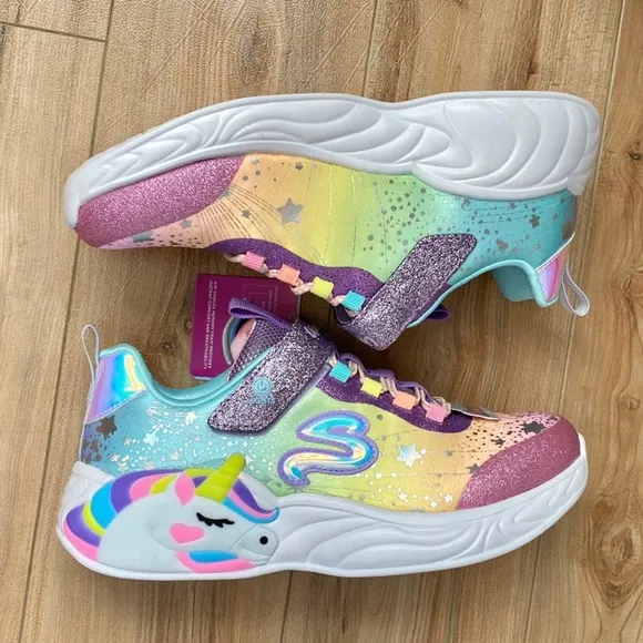 Skechers Little Girls S-Lights: Unicorn Dreams Stay-Put Casual Sneakers Sz 3