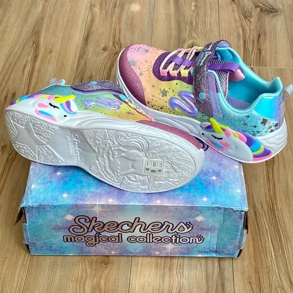 Skechers Little Girls S-Lights: Unicorn Dreams Stay-Put Casual Sneakers Sz 3