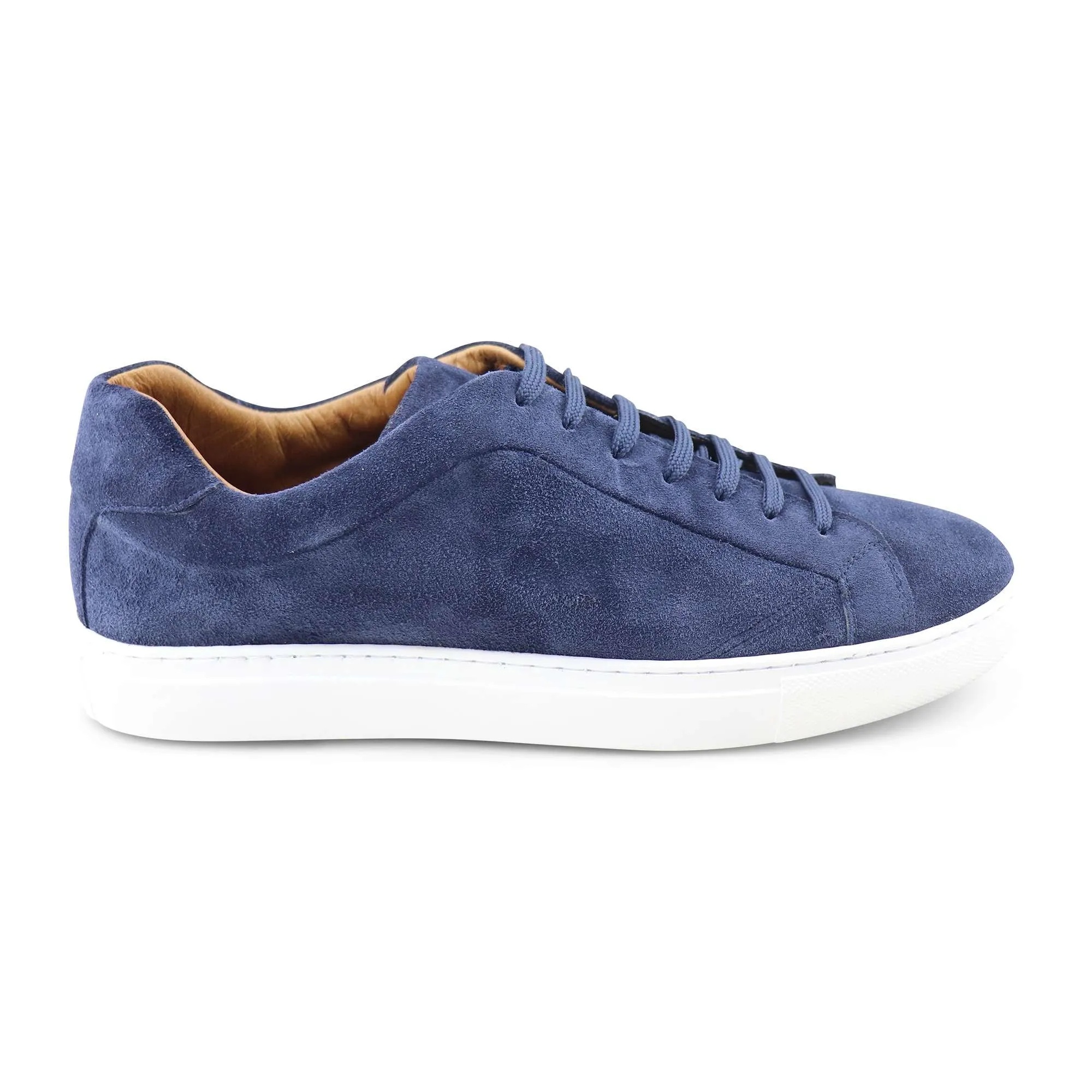 Sneakers blu in camoscio