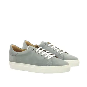 Sneakers Jersey en daim gris clair - Semelles Blanches