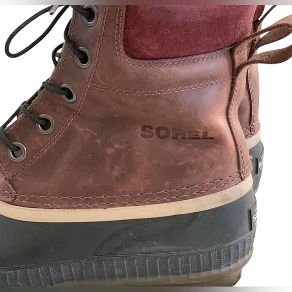 Sorel Men's Cheyanne Lace-up Waterproof Leather Duck Boots Size 8.5 Brown