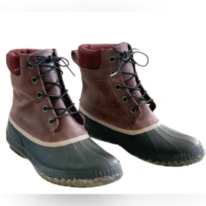 Sorel Men's Cheyanne Lace-up Waterproof Leather Duck Boots Size 8.5 Brown