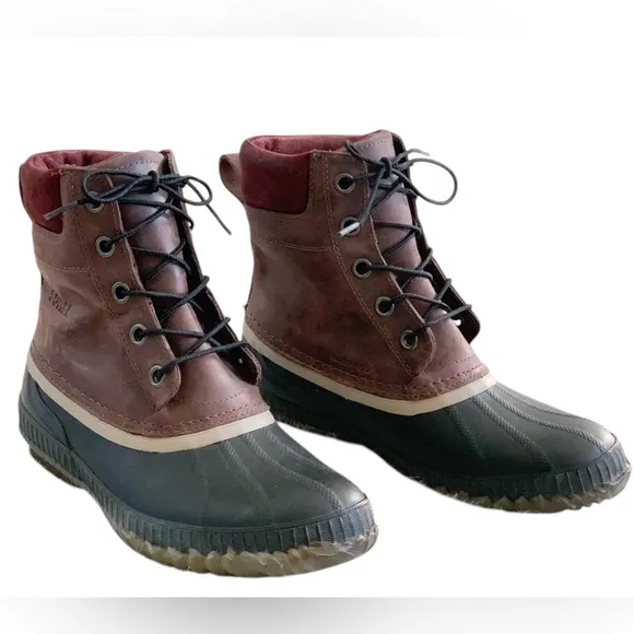 Sorel Men's Cheyanne Lace-up Waterproof Leather Duck Boots Size 8.5 Brown