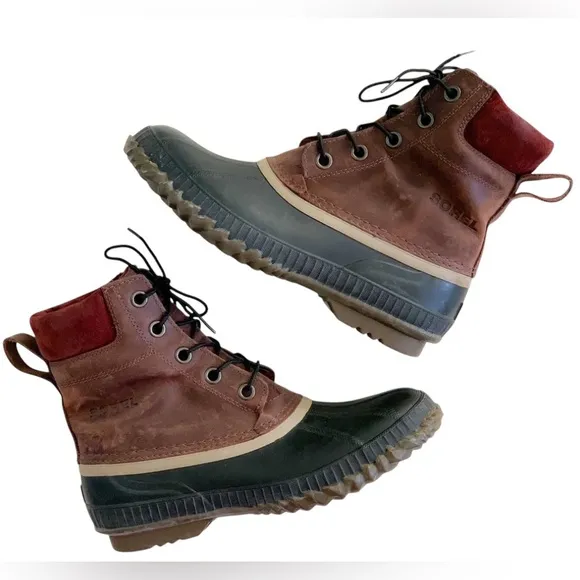 Sorel Men's Cheyanne Lace-up Waterproof Leather Duck Boots Size 8.5 Brown
