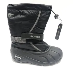 Sorel Youth Flurry Insulated Winter Boots Black, Girls’ Size 6 M