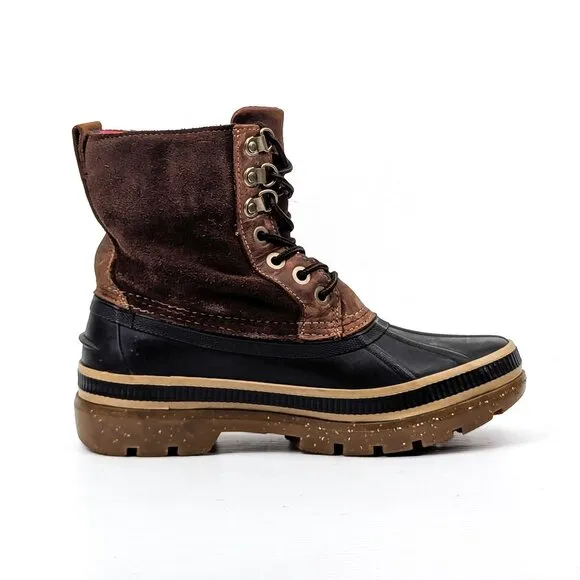 Sperry Men Ice Bay Brown Leather 200g Insulation Leather Winter Boots size 7
