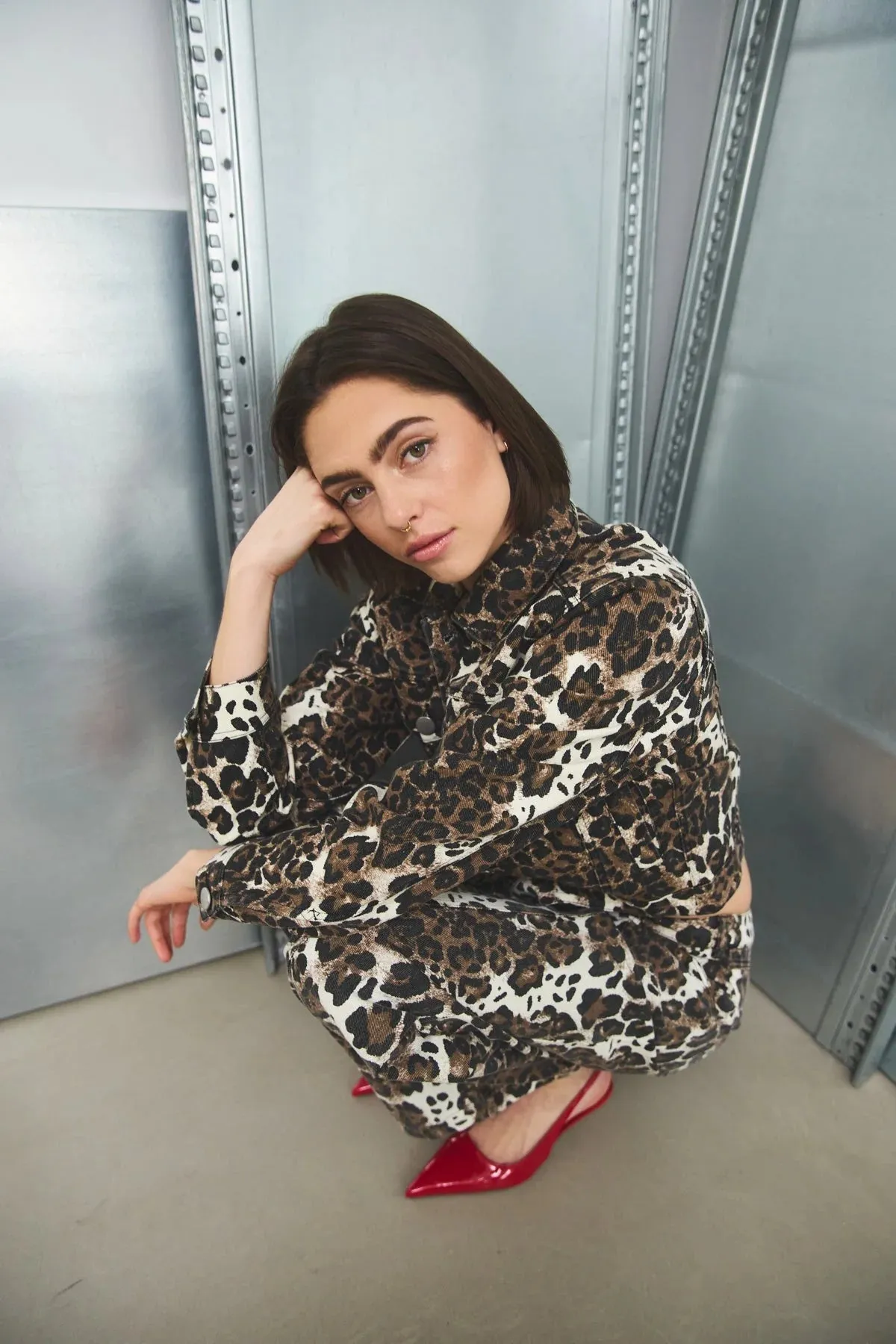 Stormy Leopard Print Jeans