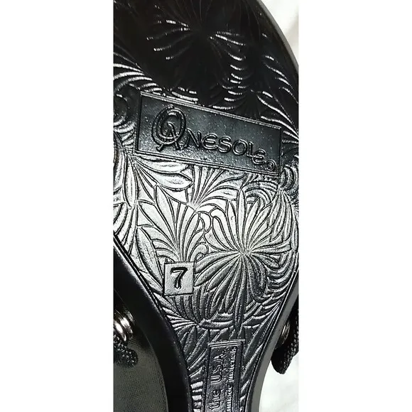 Sz 7 NEW ONESOLE Interchangeable Black Stretchy Shoes Slip On Sandals   Toppers