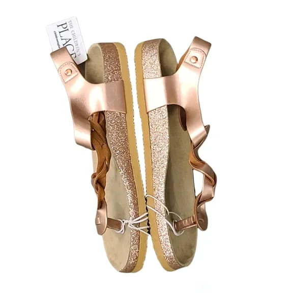 The Children's Place Braided faux leather suede anklestrap thong sandals Size 2
