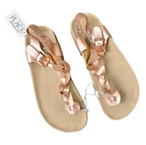 The Children's Place Braided faux leather suede anklestrap thong sandals Size 2