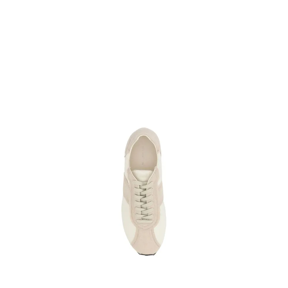 The Row Moveo Women Ivory Sneakers Cashmere Nylon Low Top Casual Trainer Shoes
