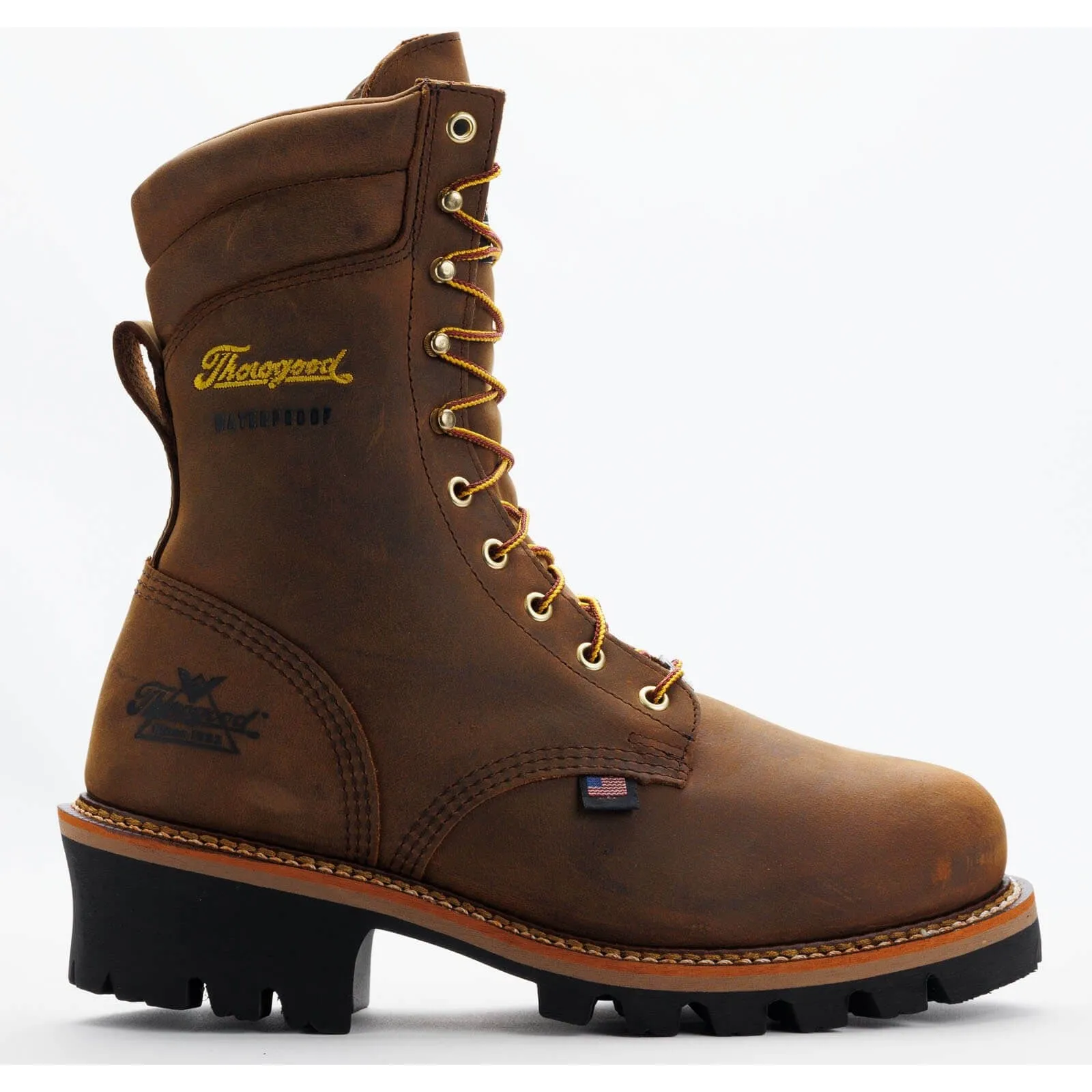Thorogood Men's Logger Series 9" Round Toe Waterproof 400G Work Boot -Horse- 814-3554