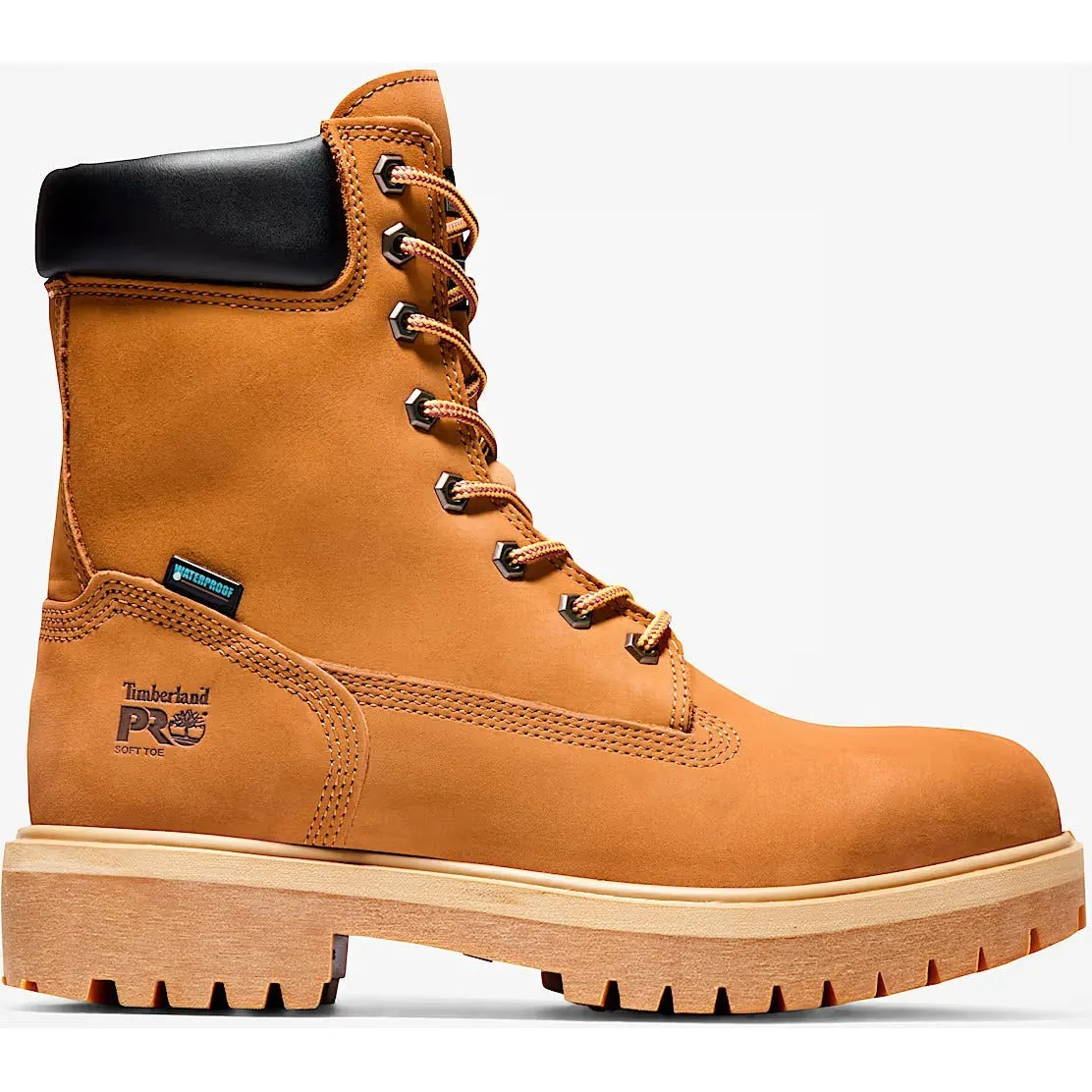 Timberland Pro Men's Direct Attach 8" Soft Toe Waterproof Work Boot- Wheat- TB126011713
